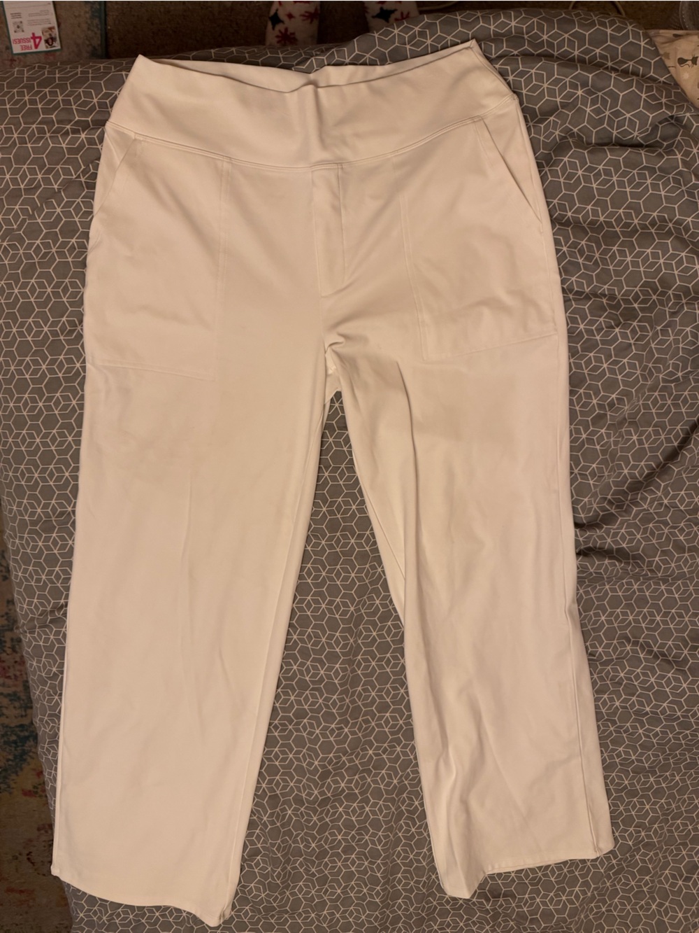 Wide-Leg athletic Pants in Ivory